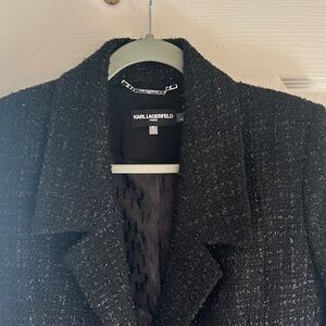 Karl Lagerfeld Paris Women's Double-Breasted Tweed Blazer